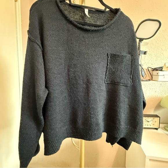 Wishlist Oversized Black Textured Lightweight Sweater Size S/M - Picture 9 of 13